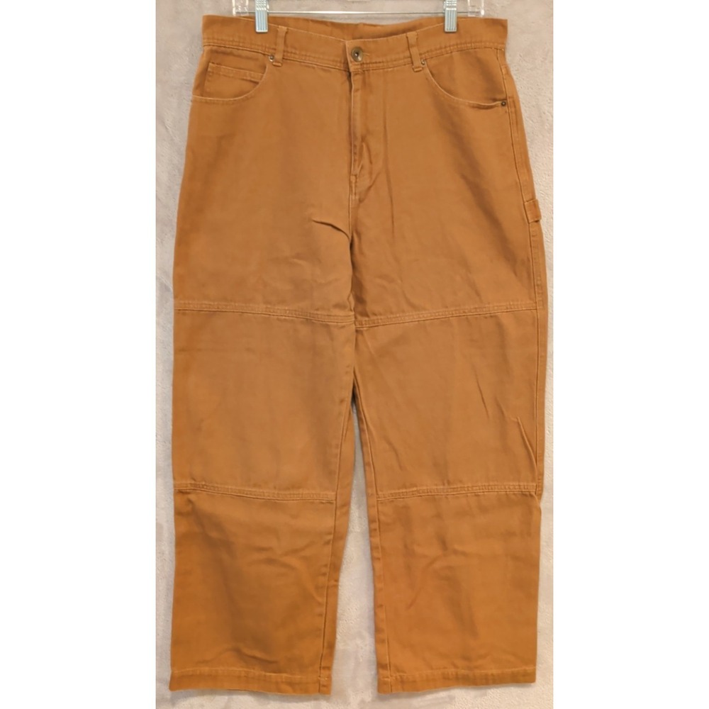 No Boundaries Pants Mens 30x31 Brown Carpenter Double Knee Canvas‎ Workwear